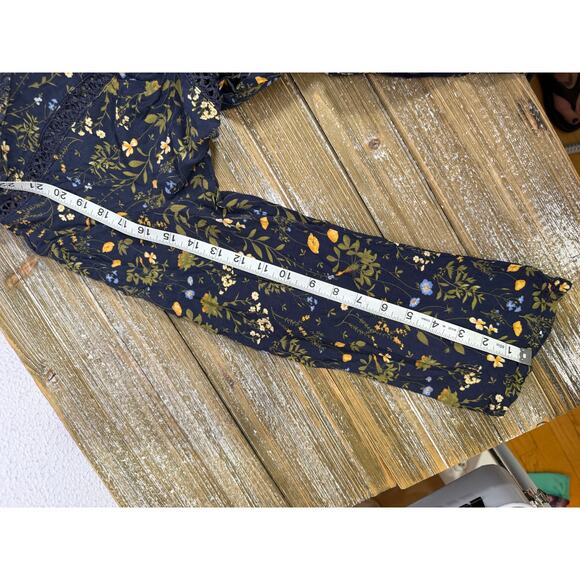 Earthbound Floral Boho Womens Romper Shorts Cottagecore Size XL Prairie Hippie - Picture 9 of 10